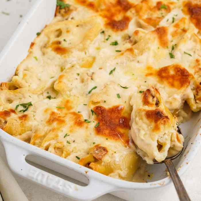 Stuffed shells recipe with alfredo sauce